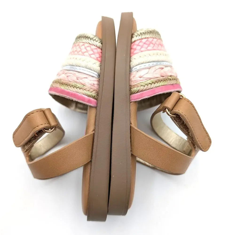 Steve Madden Kassi Flat Sandal Open Round Toe Girl's Pink Size US10